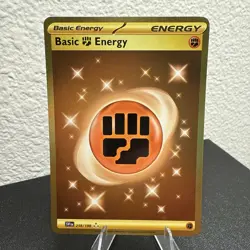 Basic Fighting Energy Gold Pokemon Scarlet & Violet Base 258/198 NM Hyper Rare - Image 2