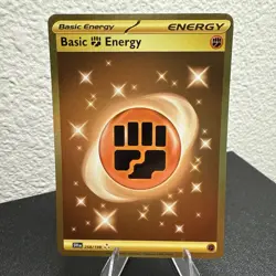 Basic Fighting Energy Gold Pokemon Scarlet & Violet Base 258/198 NM Hyper Rare - Image 3