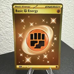 Basic Fighting Energy Gold Pokemon Scarlet & Violet Base 258/198 NM Hyper Rare - Image 4