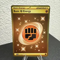 Basic Fighting Energy Gold Pokemon Scarlet & Violet Base 258/198 NM Hyper Rare - Image 5