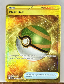 Pokemon Nest Ball 255/198 Gold Hyper Rare Scarlet & Violet NM - Image 1