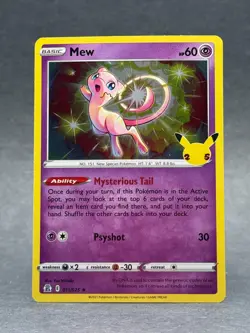 Pokemon - 011/025 Mew Celebrations 25th Anniversary CLB Holo Rare Holo NM TCG - Image 1