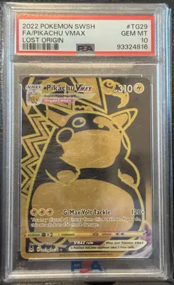 2022 POKEMON SWORD & SHIELD LOST ORIGIN #TG29 FA/PIKACHU VMAX LOST ORIGIN PSA 10 - Image 1