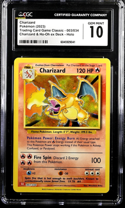 Charizard CLC 003/034 Holo - 2023 English TCG Classic Deck - CGC 10 Gem Mint - Image 1
