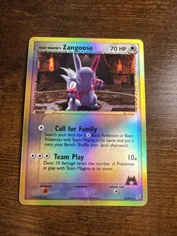 Team Magma's Zangoose 23/95 Team Magma vs Team Aqua Reverse Holo Pokemon Card MP - Image 1