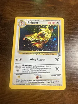 Pokemon TCG Pidgeot Base Set 2 Holo Unlimited Rare Card 14/130 LP Condition - Image 1