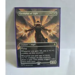 Wizards MTG Exemplar of Light - Foundations - Rare White Borderless Angel - Image 1