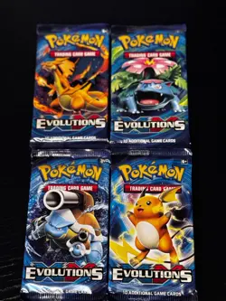 XY Evolutions Booster Pack Art Set (4 packs) - Pokemon TCG 2016 - Factory Sealed - Image 1