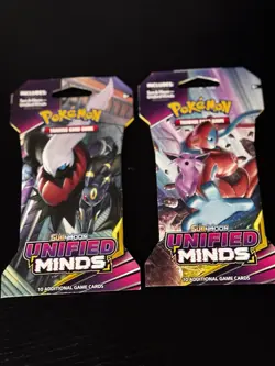 Pokemon Sun And Moon Unified Minds Sleeved Pack Lot Of 2 Booster - Image 1