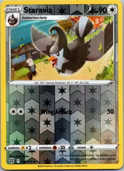 Staravia 118/172 Uncommon Brilliant Stars Pokemon Reverse Holo Near Mint - Image 1