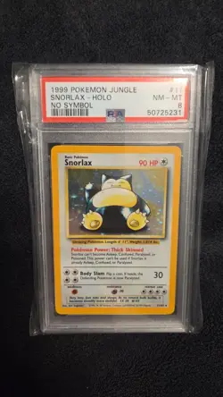 Pokemon TCG 1999 Jungle Snorlax 11/64 Holo Rare No Symbol PSA 8 English WOTC - Image 1