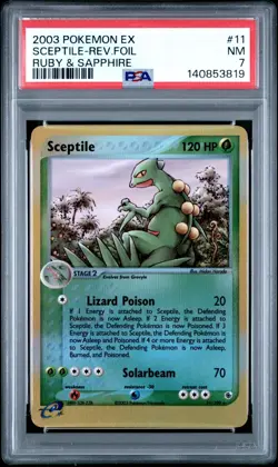 2003 Pokemon EX Ruby & Sapphire Sceptile Reverse Foil Holo 11/109 PSA 7 - Image 1