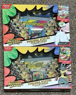 Pokemon Ascended Heroes Premium Poster Collection Mega Lucario Gardevoir 2 Boxes - Image 1