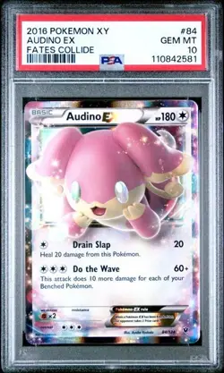 PSA 10 GEM MINT Audino EX, XY Fates Collide Pokemon Ultra Rare, 84/124 - Image 1