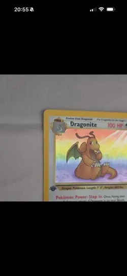 Dragonite 4/62 Fossil 1st Edition Holo Rare Vintage - MP see pics and desc. - Image 5
