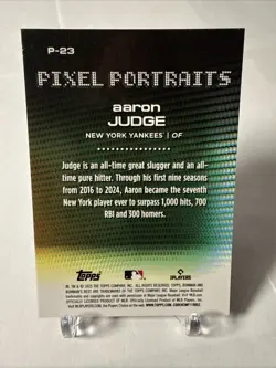 2025 Bowman's Best Aaron Judge Pixel Portraits - #23 Yankees - Image 2