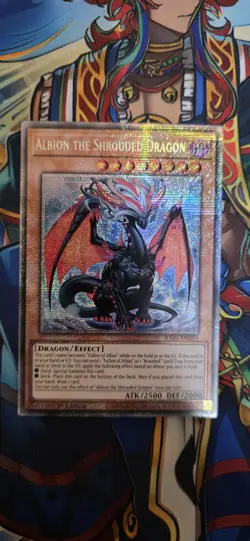 YUGIOH Albion the Shrouded Dragon (RA05-EN019) Starlight Rare 1st Edition NM - Image 1