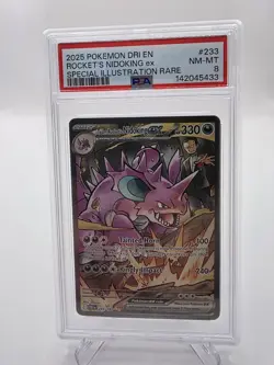 Pokemon 2025 Destined Rivals Team Rockets Nidoking EX 233 PSA 8 - Image 1
