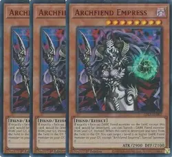 Yugioh Archfiend Empress x 3 - 1st Edition Ultra Rare (Red) NM - Free Holo Card - Image 1