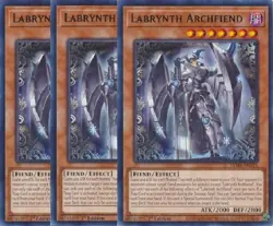 Yugioh - Labrynth Archfiend x 3 - 1st Edition Rare LP - Plus Free Holo Card - Image 1