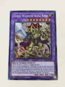 Yugioh Fossil Dragon Warrior Skullgar Skull King Secret Rare NM Free Holo Card B - Image 2