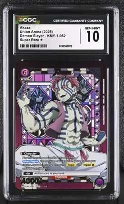CGC GEM Mint 10: Union Arena Demon Slayer Akaza 1 Star UE05BT/KMY 052 - Image 1