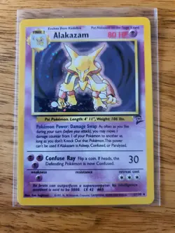 Alakazam 1/130 Holo Original Base Set 2 Pokemon Card WOTC Rare NM - Image 1