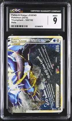 CGC 9 MINT Palkia & Dialga Legend 102/102 Triumphant Holo Pokemon Card - Image 1