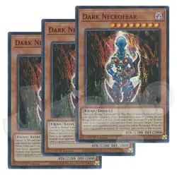 Yugioh - Dark Necrofear x 3 - 1st Edition Ultra Rare Red NM - Free Holo Card - Image 1