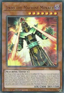 Yugioh - Jinzo the Machine Menace - 1st Edition Ultra Rare NM - Free Holo Card - Image 1