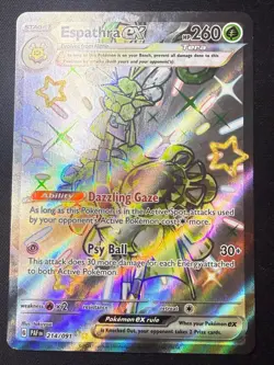 Espathra 214/091 Full Art Shiny | Paldean Fates | Pokemon TCG Cards | NM - Image 1