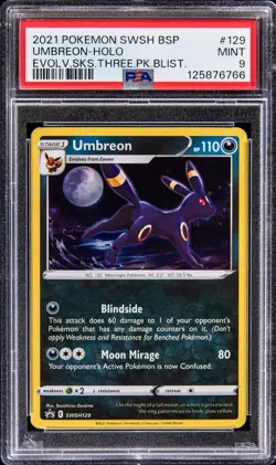 Pokemon TCG Umbreon SWSH129 Sword & Shield Promo Holo PSA 9 English - Image 1