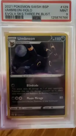 Pokemon TCG Umbreon SWSH129 Sword & Shield Promo Holo PSA 9 English - Image 3