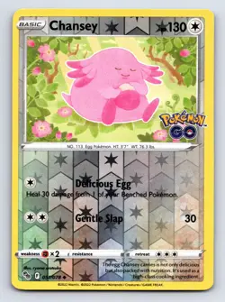 Chansey 051/078 Uncommon Pokemon GO Pokemon Reverse Holo Lightly Played - Image 1