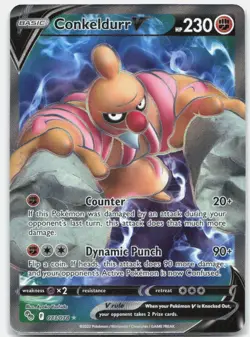Conkeldurr V (Full Art) Ultra Rare Pokemon GO 073/078 NM - Image 1