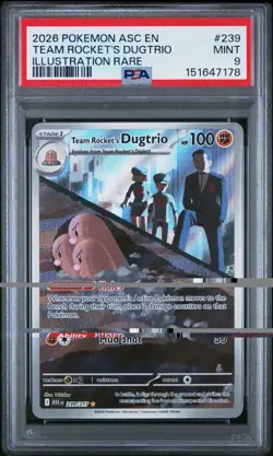 2026 Pokemon Ascended Heroes Team Rocket'S Dugtrio Illustration Rare PSA 9 - Image 2