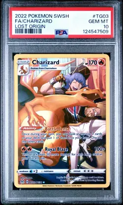 Pokemon Charizard Lost Origin Trainer Gallery Full Art #TG03 PSA 10 Gem Mint - Image 3