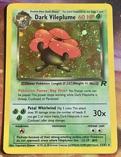 Pokemon TCG: 1999 Team Rocket Dark Vileplume Holo Unlimited 13/82 - Image 1