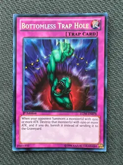 Yugioh Bottomless Trap Hole 1st Edition Secret Rare LCJW-EN078 NM - Image 1