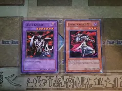 YUGIOH TCG SKULL KNIGHT MRD 1996 + SKULL KNIGHT #2 DB2 COMMON UNLIMITED ED LP - Image 1