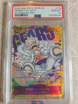2023 ONE PIECE OP05-AWAKENING OF THE NEW ERA ALT ART #119 MONKEY D. LUFFY PSA 10 - Image 1