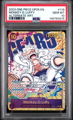 2023 ONE PIECE OP05-AWAKENING OF THE NEW ERA ALT ART #119 MONKEY D. LUFFY PSA 10 - Image 1