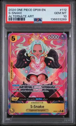 2024 ONE PIECE OP08-TWO LEGENDS ALTERNATE ART #112 S-SNAKE PSA 10 - Image 1