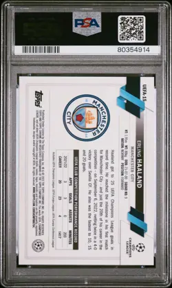 2023 Topps Chrome NSCC UEFA Erling Haaland Gold /50 PSA 10 - Image 2