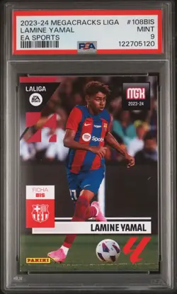 2023-24 PANINI MEGACRACKS LALIGA EA SPORTS #108BIS LAMINE YAMAL PSA 9 - Image 1