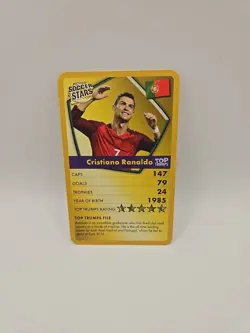 CRISTIANO RONALDO 2019 Top Trumps World Football Stars Quiz Game Card Soccer! - Image 1