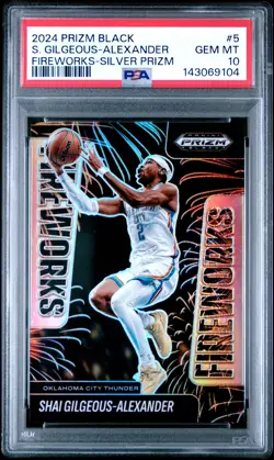 SHAI GILGEOUS-ALEXANDER PSA 10 2024-25 PANINI PRIZM BLACK #5 FIREWORKS SILVER 19 - Image 1
