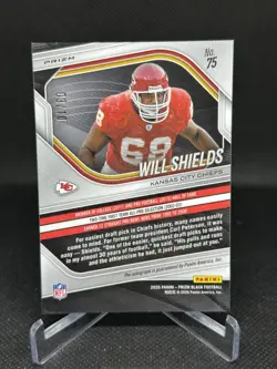 2025 Panini Prizm Black FOTL Will Shields Gold Shimmer Auto /10 Chiefs - Image 2