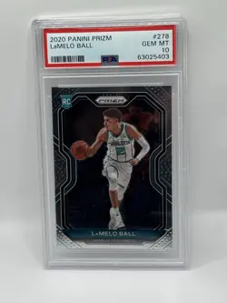 2020-21 Panini Prizm LaMelo Ball #278 Rookie PSA 10 Charlotte Hornets NBA - Image 1