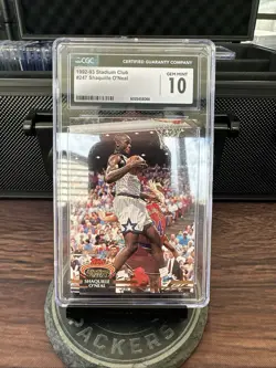 1992-93 Stadium Club #247 Shaquille O'Neal RC CGC Gem Mint 10 - Image 1